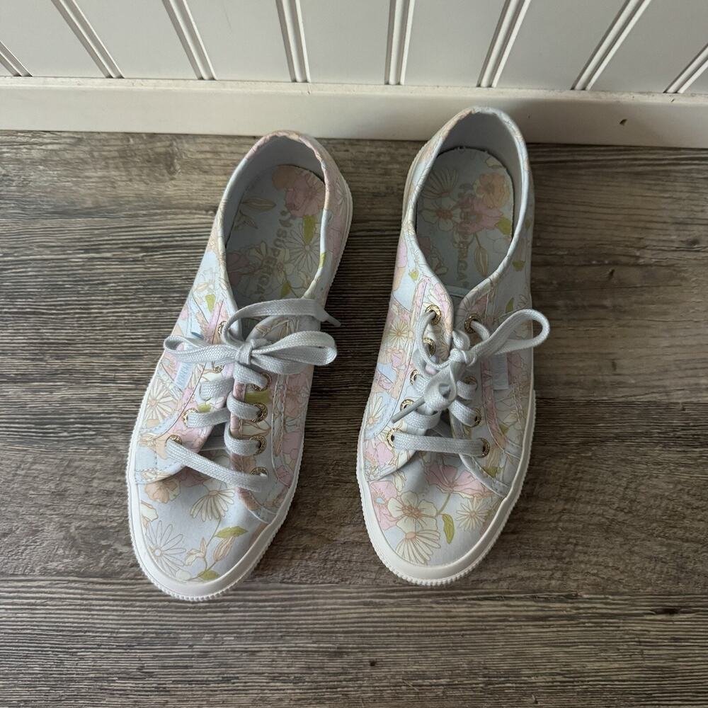 Superga Blue Floral Sneakers Size 5.5